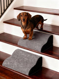 Dog Ramp for Stairs 2Pack, Try Now Risk-Free! Low-Profile Non-Slip Pet Stair Ramps with Washable Cover, Gentle Slope for Senior, Small Short-Legged Dogs and Cats (Corgi, Dachshund)