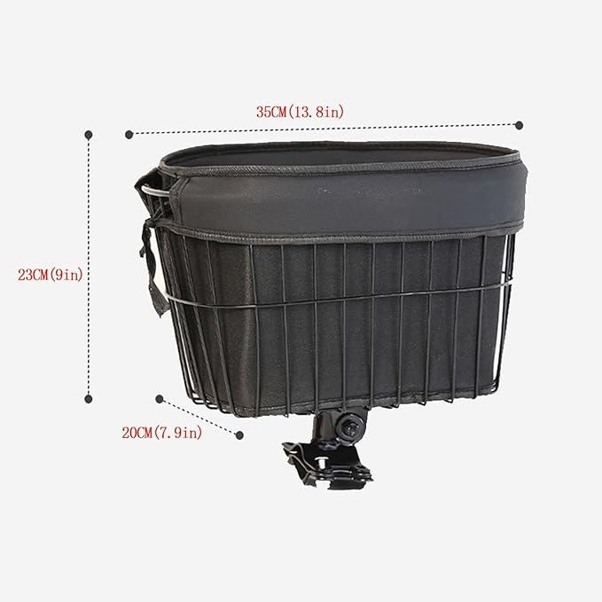 Heavy Duty Bicycle Pet Basket with Universal Fit - Holds Up to 33 Lbs, Reinforced Soft Padding and Secure Hugging Design for Safe Dog/Cat Rides (Bike-Mounted Pet Carrier)