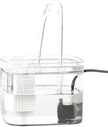 SunGrow Cat Water Fountain, Automatic Flowing Hydration Station with Filter & Silent USB Pump, Easy-to-Use Transparent Feeder Bowl for Indoor Felines, Ferrets, and Other Small Animals,6" x 5" x 5"