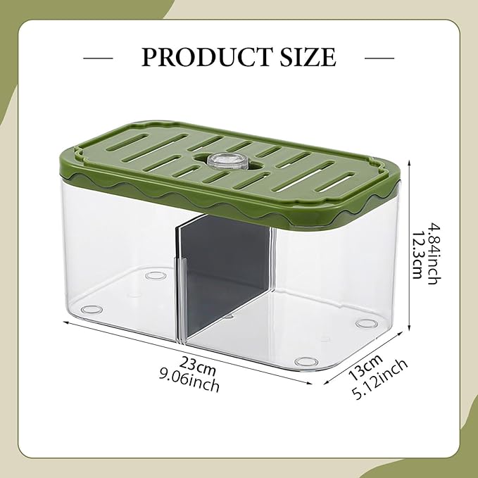 Aquarium Breeding Box Tabletop Fish Tank Versatile Acclimation Hatchery with Removable Divider for Guppy Betta Desk, Green