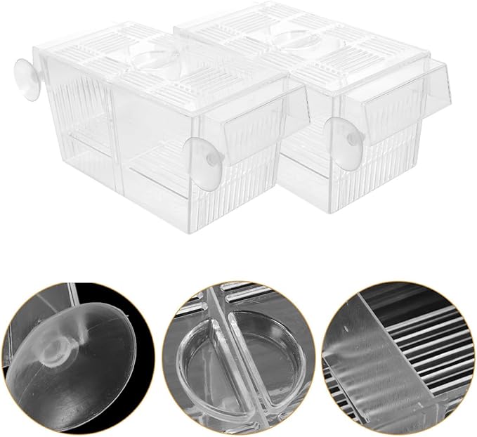 ERINGOGO 2pcs Fish Hatching Box Aquarium Divider Double-Layer Self-Floating Fish Breeding Tank Incubator for Fry