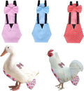 MANON ROSA Chicken Diapers Bantam Hens - Reusable 3-Piece Set with Bow Ties Poultry Nappies Washable Waterproof for Geese Pet Ducks Silkie (Polka Dot Large)