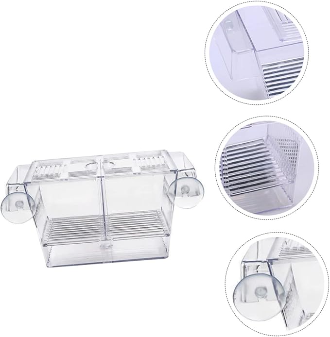 balacoo Portable Fish Tank Fish Breeding Box for Aquarium Floating Breeding Box Suction Cup Incubation Container Breeder