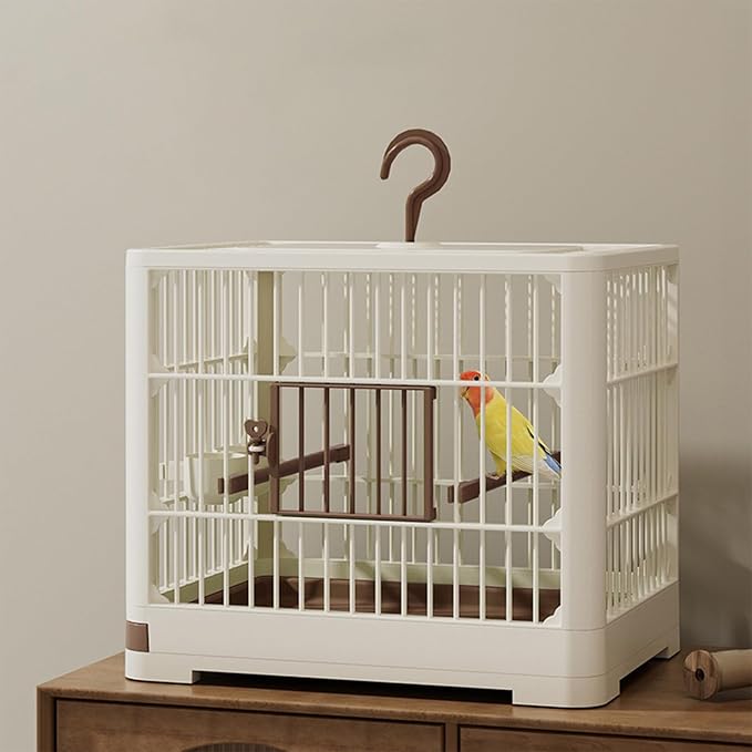 Small Bird Travel Cage - Long Lasting Bird Container, Soft-Sided Carrier | 11.81x9.06x10.24 Inches Lightweight Perch Included, Easy Handle Grip for Parakeets, Finches, Birds, Vet Visits, Air Travel