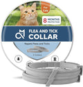 Flea Collar for Cats,Natural Cat Flea Tick Collar,Adjustable Tick Collars for Cats,Plant Ingredients,8 Months of Protection,Easy to Apply,People & Pet Friendly - 2P
