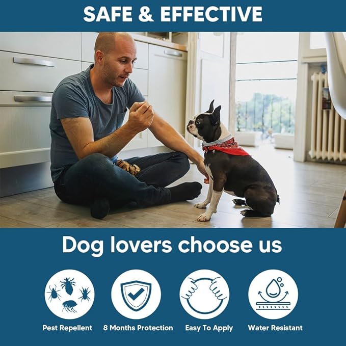 Flea Collar for Dogs Small, Dog Tick Collar,Tick Collars for Dogs, Lasts As Long As 8 Months Per Collars, Easy to Apply-2P