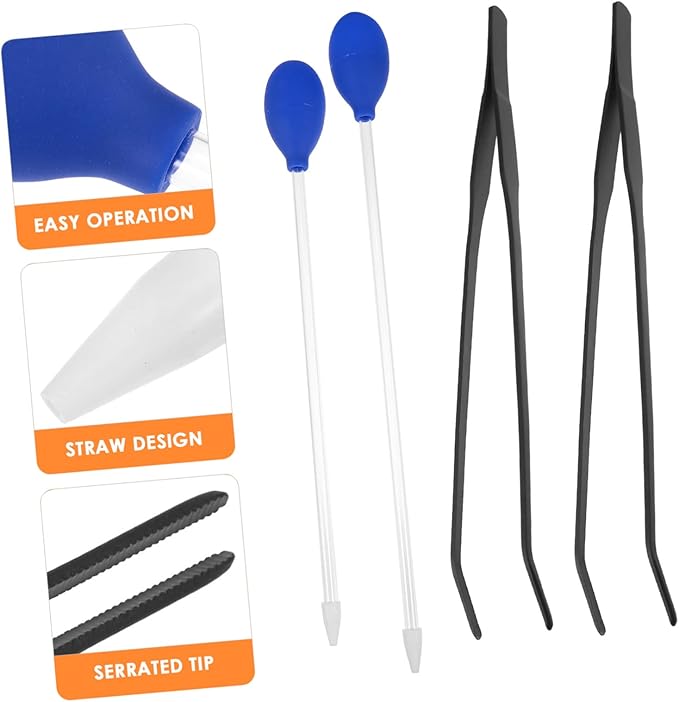 BESPORTBLE 4pcs Fish Tank Cleaning Tweezers and Waste Lightweight Aquarium Tools for Efficient Gravel and Residual Removal