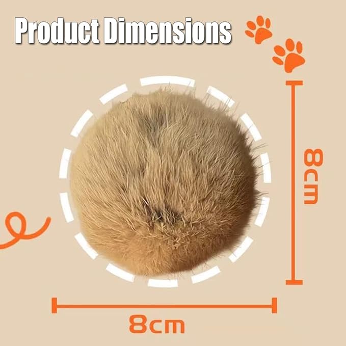 Rabbit Fur Cat Toys, Soft Fluffy Catnip Toy Balls for Indoor Cats – Furry, Fun to Chase for Hunting Instinct Play & Interactive Bonding