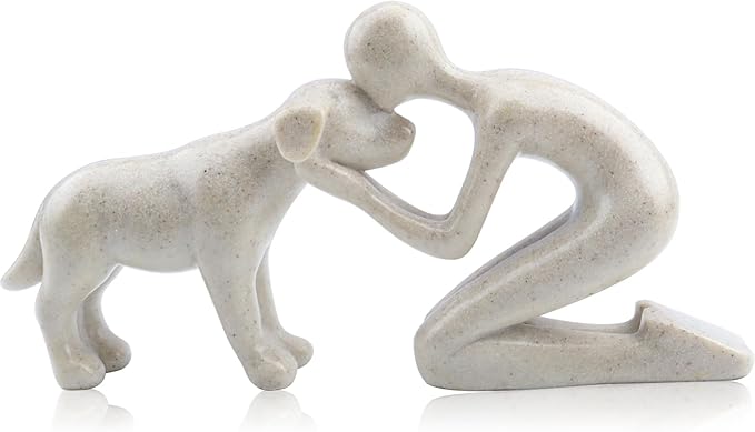 Dog Memorial Statues – Dog Memorial Gifts for Loss of Dog, Pet Memorial Ornament, Pet Sympathy Remembrance Gift (Sandstone)