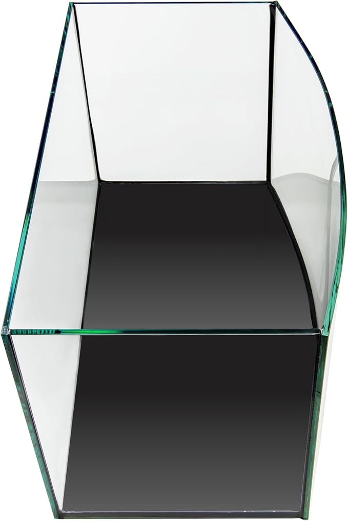 Aquatop EuroStyle Bowfront - 8.7-Gallon Nano Semi-Circle Glass Aquarium, Safe for Freshwater & Saltwater, Desktop Fish Tank, Panoramic Tank, ES-18