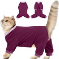 Cat Hair Sticky Onesie, Prevent Hair Loss Cat Pajamas, Long Sleeves Anti-Licking & Skin Disease Recovery Suit for Cats, Sphynx Clothes Costumes Outfits for Pet