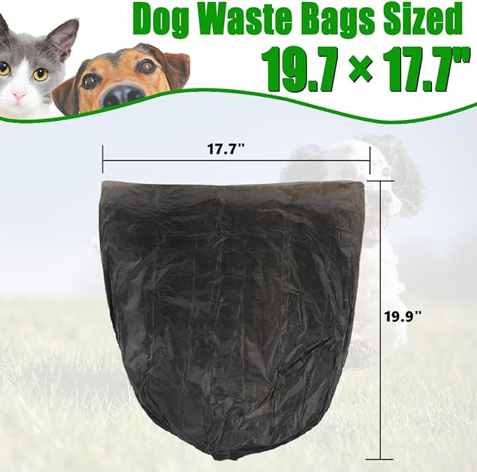 Dog Poop Bag, 100 Count Dog Waste Bags Sized 19.7X17.7" for FUSBUNTY Pooper Scooper Swivel Bin & Rake Set