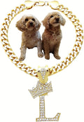 Initial Letter Cuban Chain Dog Chain Pet Chain Pet, Cat, Puppy Necklace (L, 12")