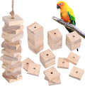 Housoutil Parrots Wooden Blocks, 100PCS Bird Toys, DIY Parrot Bite Wood Chips, Birds Cage Chewing Playing Training Toy for Cockatoos, Macaws, African Grey and Small Medium