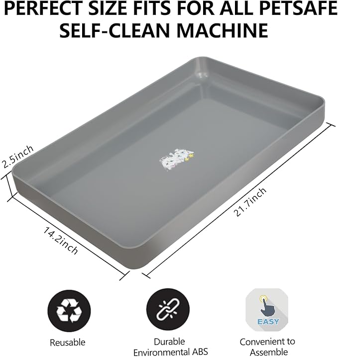 Cat Litter Box Tray Compatible with Petsafe Scoop-Free- Odor & Stain-Resistant, Easy Disassembly - Includes Free Scoop for Cat Litter Boxes Plastic