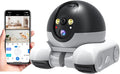 Yoidesu Camera Robot, Movable Pet Cam with Wheels, 1080P 2MP Dual-Lens HD WiFi Security Camera with Phone App, Support 2 Way Talk Tracking for Cat Dog Baby