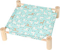 Patas Lague Cat and Dog Hammock Bed for Small Dogs, Brethable Wooden Cat Pet Rabbit Elevated Cooling Outdoor Bed Cots Furniture for All Seasons Alpaca