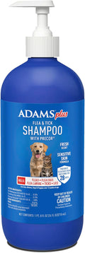 ADAMS Plus Flea & Tick Shampoo with Precor for Dogs, Cats, Puppies & Kittens, Flea Shampoo to Treat Flea Infestations, Kills Ticks, Fleas, Flea Eggs & Lice, Cleans and Conditions Coat, 24 Ounces