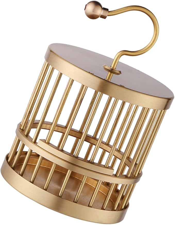 Happyyami 5pcs Antique Bird Cage Small Metal Tealight Holder Birdcage Lantern Candle Stand Mini Bird Cage Decor Fengshui Birdcage Ornament Feng Shui Ornament Office Brass Desktop Statuette