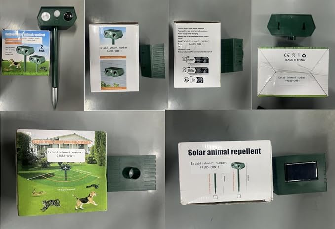 2026 Racoon Squirrel Sonic Fortress Pro Cat Repellent Outdoor, Solar Ultrasonic Animal Repeller Deer Deterrent with Motion Sensor&Flash Light to Scare Rabbit Dog Coyote Out of Garden Farm Yard(4Pack)