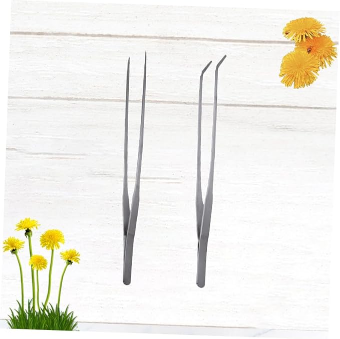 Didiseaon 4pcs Stainless Steel Aquatic Plant Tweezers Straight Curved Tongs for Fish Tank Maintenance Resistant Tools for Aquarium Plant Care