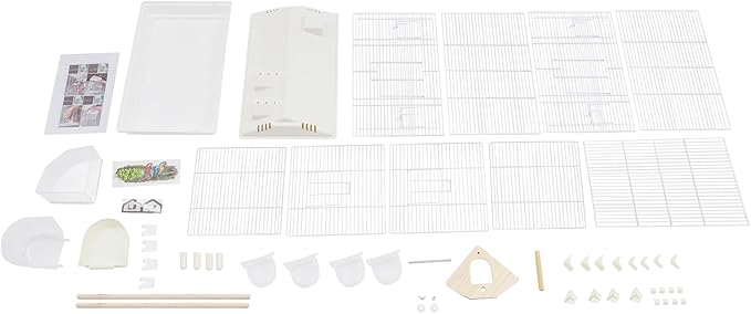 Two-Tier Bird Cage, 30 Inch Pigeons Parrot Birdcage with Safe Rotary Door Lock, White Parakeet Cage for Small to Medium Birds, Easy Access Double Doors. (D)