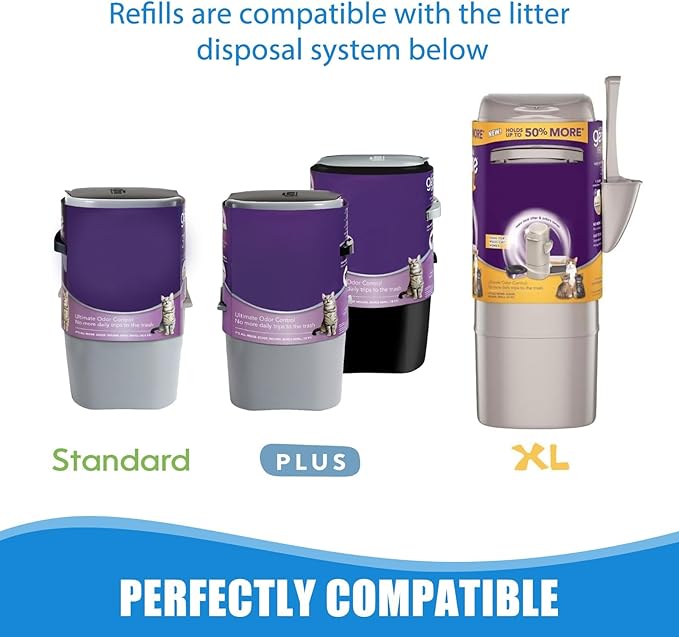 Cat Litter Refills Cartridge Compatible with Your Genie Litter Standard, Plus and XL Cat Litter Pail, Pack of 12