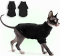 Fleece Sphynx Cat Clothes Soft Hairless Cat Clothes Pullover Cat Sweater for Chihuahua All Season Light and Warm Kitten Cloth for Cats Only Puppy Clothes Small Dog Sweater (Black, X-Large)