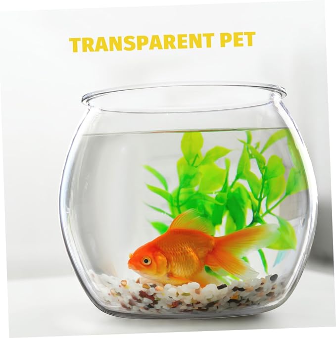 Fish Tank Plastic Fish Bowl Round Fish Bowl Transparent Small Aquarium -Falling for Betta Fish, Goldfish, Candy, Party Favors Bubble Bowl