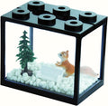 Small Sea Monkey Tank, Stackable Mini Betta Fish Tank Tinny Aquarium Kit with Aquarium Gravel, Moss Ball Tank Shrimp Tank 0.27 Gallon Acrylic Cube Fish Bowl for Shrimp Snails