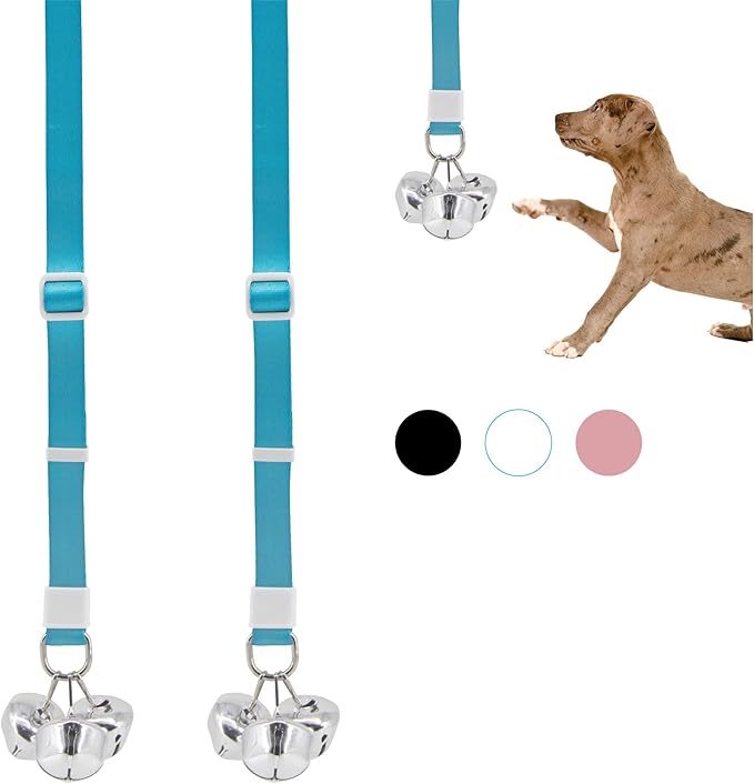 SVD.PET (2-Pack Puppy Bell Doorbells, Dog Bells for Potty Training, Attach to doorknob or Anywhere Near The Door, Length and Height Adjustable (Blue)