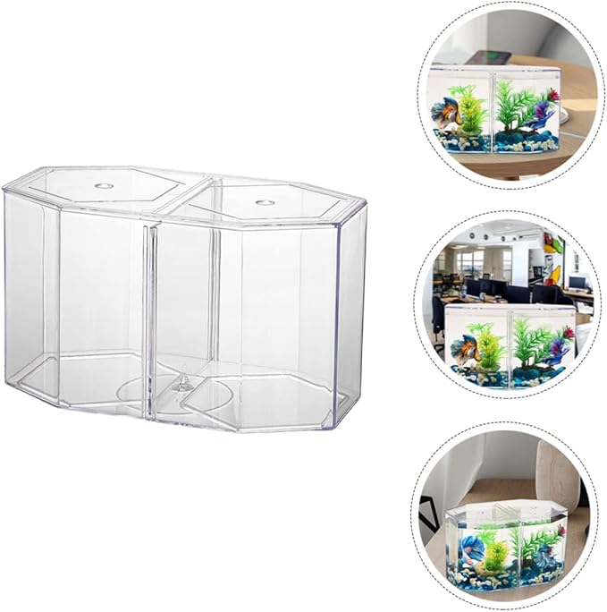 POPETPOP Professional Multi-Function Breeding Tank Transparent Isolation Box for Betta Fish Easy to Clean Install Household Incubation Box Material for Fish Fry