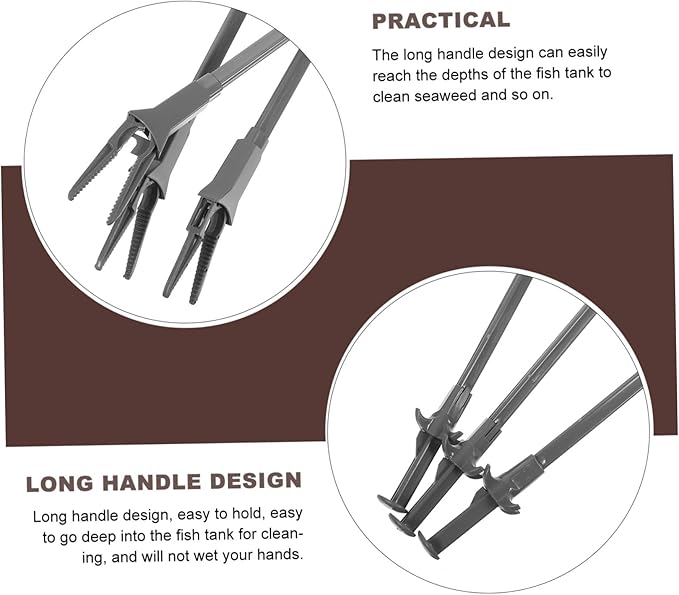 3pcs Professional Feeding Tongs for Aquarium and Terrarium Use Handle Ergonomic Design for Feeding and Tank Cleaning