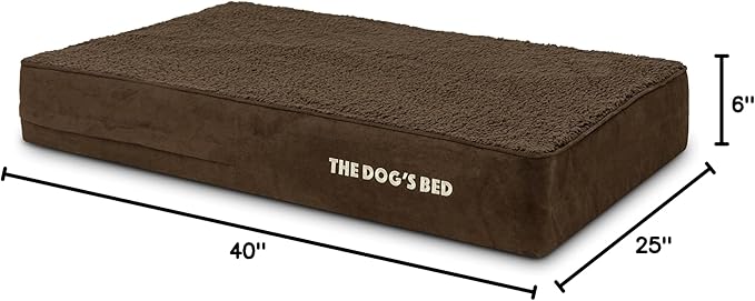 The Dog’s Bed Orthopedic Memory Foam Dog Bed Mattress, Plush Fabric, Brown Plush, Large, 6-Inch