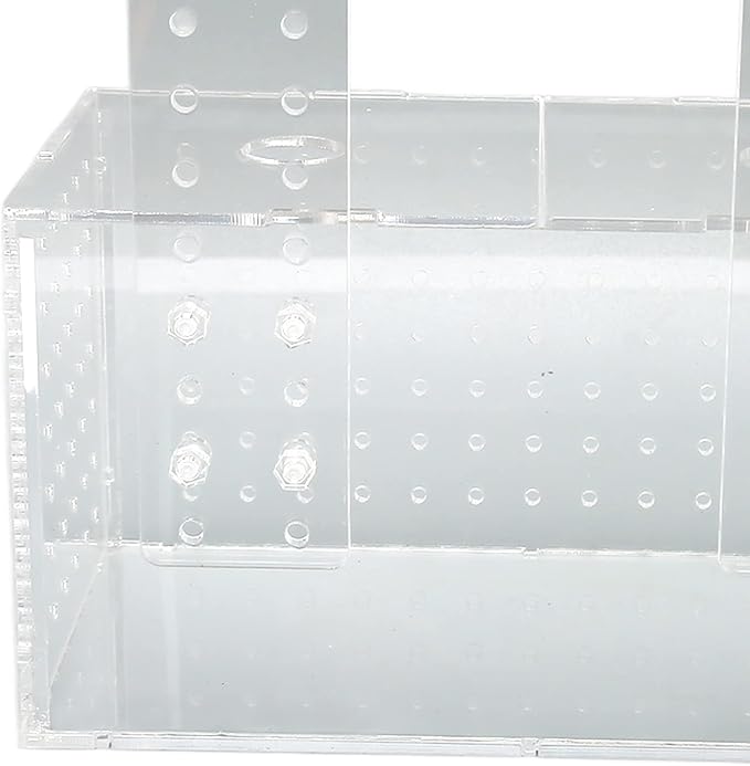 Aquarium Fish Breeding Box | Transparent Acrylic Hatchery with Adjustable Hooks | Isolation Tank for Guppies/Fry/Betta Fish | 360° Water Flow Holes (20 * 10 * 11CM)