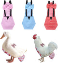 MANON ROSA Chicken Diapers Bantam Hens - Reusable 3-Piece Set with Bow Ties Poultry Nappies Washable Waterproof for Geese Pet Ducks Silkie (Polka Dot Small)