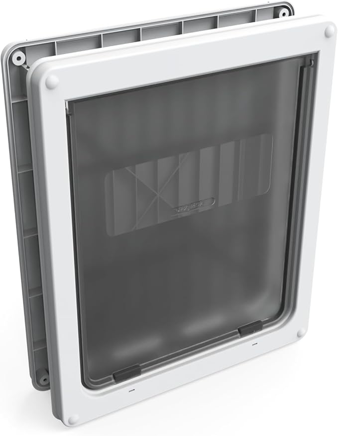 Dog Mate Lockable Large Dog Door (216) - Flap for Large Dogs and Cats, for UPVC, Wall and Wood, Securely Designed for Your Pets, White