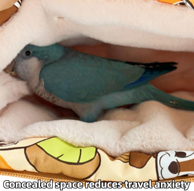 Warm Bird Carrier Bag for Winter Shoulder/Hand Bag Outdoor Portable Travel Carrier with Air Holes for Parakeets Lovebirds Conures Quarkes Caique (Grey,Medium)
