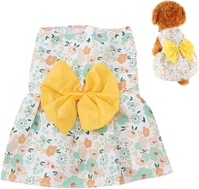 Dog Dress,1PC Dog Dresses with Cute Bowknot,Summer Dogs Clothes Pet Princess Dresses for Chihuahua Yorkies Puppies Cat Outfit