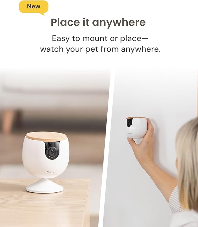 Furbo 360° Dog Camera + Mini [New Subscription Required at Setup] 2-Camera Bundle Nanny Pro Subscription: Dog Safety & Home Security Alerts, Pet Camera with Speaker, Phone App & Night Vision