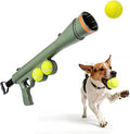 Dog Tennis Ball Blaster Dog Toy Ball Thrower Launcher with 2 Balls (Green)