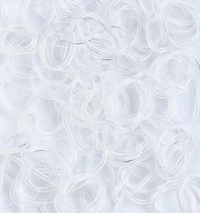200 Clear Hair Ties and Rubber Bands for Hair, Women, and Girls - Mini Ties for Pet Grooming and Hair Accessories