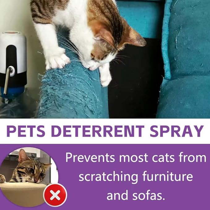 Cat Deterrent Spray for Indoor and Outdoor, Cat Scratch Deterrent for Furniture Protection, Anti Marking Deterrent for Sofas and Carpet, Natural Ingredients