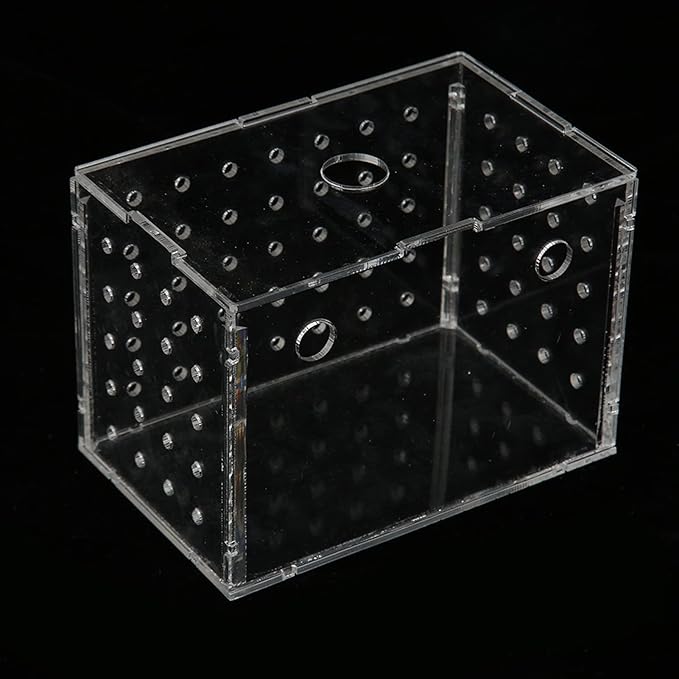 Fish Breeder Box, Aquarium Fish Breeding Box, High Transparency Acrylic Hatchery Incubator with Suction Cups for Baby Fish Shrimp Clownfish Isolation and Rearing (9 * 6 * 7CM)