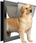 Extra Large Dog Door, XL Dog Door with Self-Closing Insulated Flaps for Extreme Weather, Heavy Duty Aluminum XXL Dogs Doors for Pets Up to 230LBS, for Interior & Exterior Doors, X-Large, Black