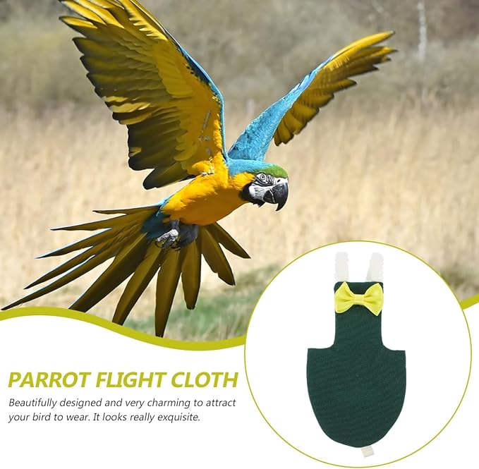 BESPORTBLE Parrot Diaper Clothes for Small Birds Adjustable Cotton Flying Suit with Open Tail Design for Cockatiels and Parrots - Washable Bird Apparel