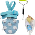 Adjustable Bird Diaper Harness Flight Suit Clothes with 80 Inch Flying Leash Rope for Parrots Conure Cockatiel (Blue,2M)