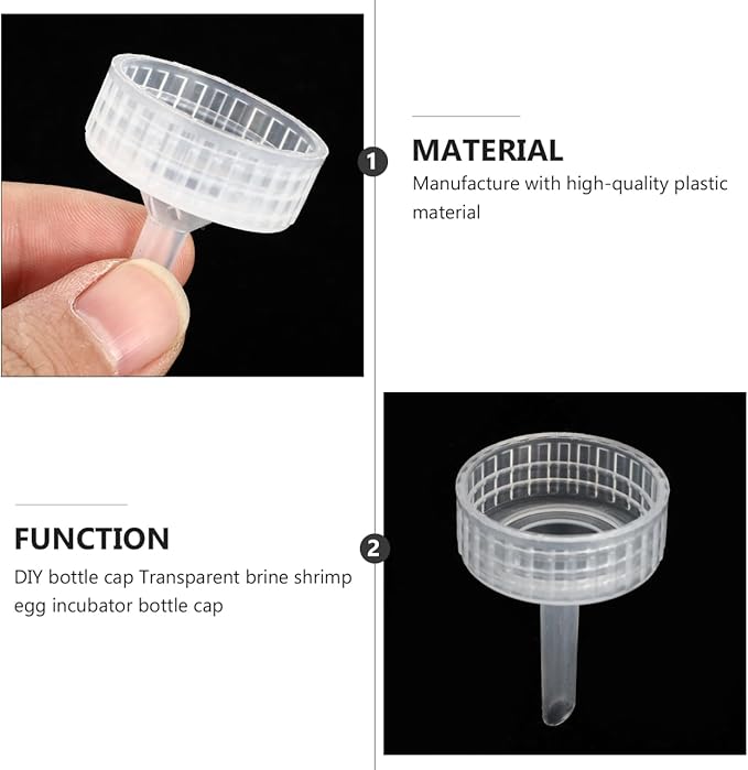 20 Pcs Brine Shrimp Incubator Bottle Caps Aquarium Hatchery Kit for DIY Shrimp Egg Hatching