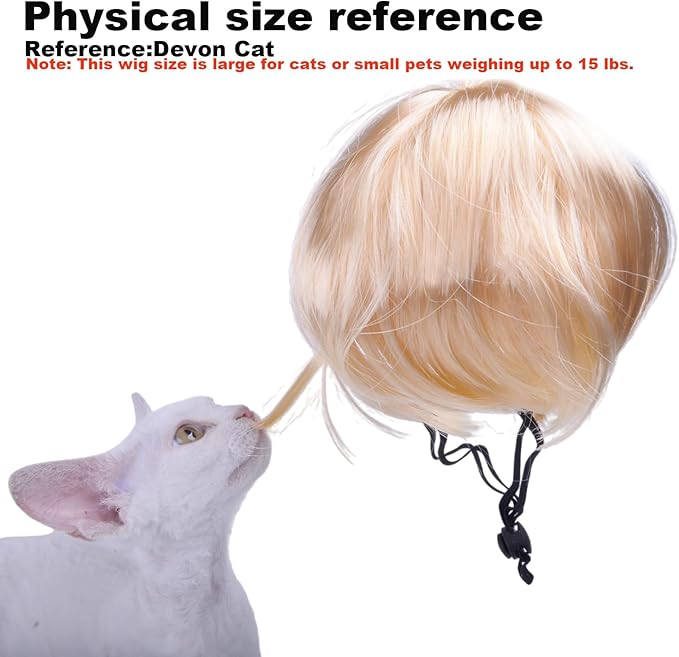 Funny Pet Wig – DIY Haircut & Adjustable Fit – Cat & Dog Costume for Halloween, Party, Photo Shoots – 3D Natural Look – Fits 5kg-50kg Pets