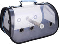 qiuqiu Bird Carrier Bag, Multifunctional, for Pets, Parrots, Cage, Light, Portable, with Shoulder Strap, Breathable, Double Zipper, Outdoor, Camping, Transparent-Blue